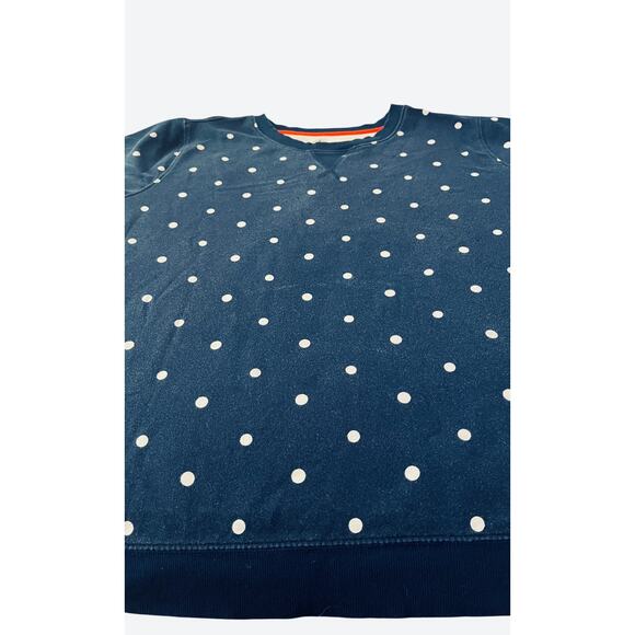 ST.JOHN’S BAY LONG SLV CREW FLEECE SWEATSHIRT, WOMENS, 2X, NAVY-WHITE POLKA DOT - Picture 3 of 10